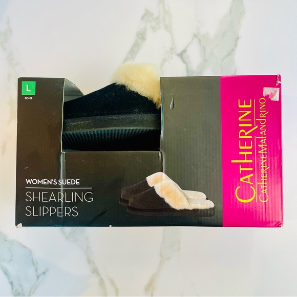 Catherine Malandrino Shoes - Catherine Malandrino Shearling Lined Genuine Suede Slippers  Sz 9-11 Large NWB